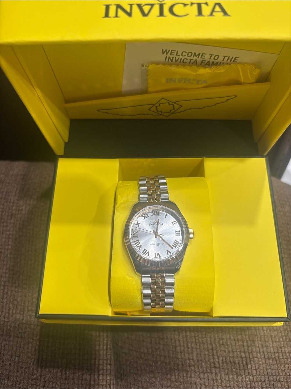 Invicta Two-Tone Silver and Gold Roman Numeral Bracelet Watch